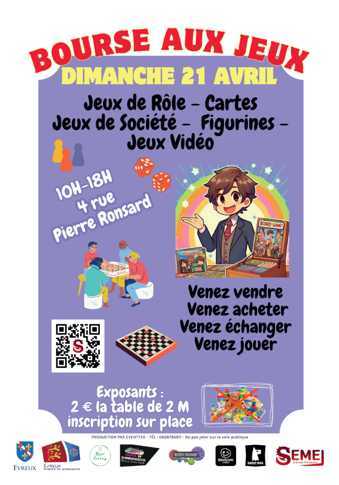 Bourse aux jeux 21&nbsp;Avril